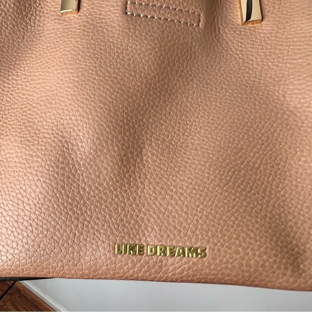 LIKE DREAMS Women Vegan Leather Detachable Strap Bucket Crossbody Bag Camel - Picture 9 of 16